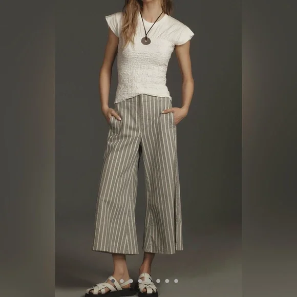 Pilcro Foxglove Mid-Rise Flare Pants - Picture 1 of 8